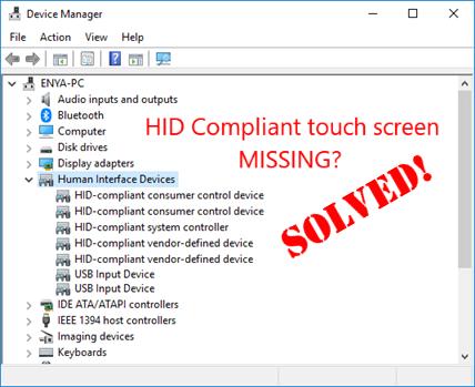 mircrosoft hid compliant touch screen driver download